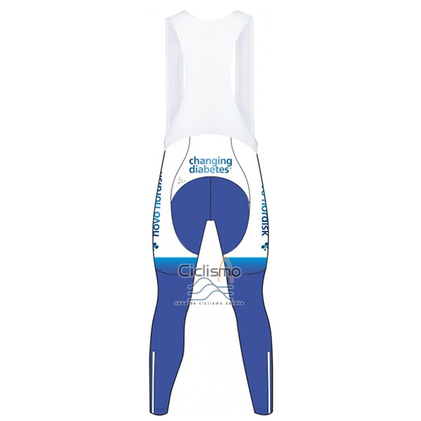 Novo Nordisk Ropa Ciclismo Culotte Largo 2017 Hombre Mangas Largas Novo Nordisk Blanco